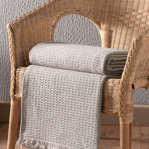 Suvi NYC Other - Suvi NYC Waffle Throw Blanket, Organic Turkish Cotton, Lightweight Super Soft